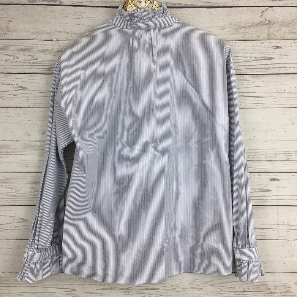Nordstrom Signature striped ruffle button down top - Picture 4 of 8